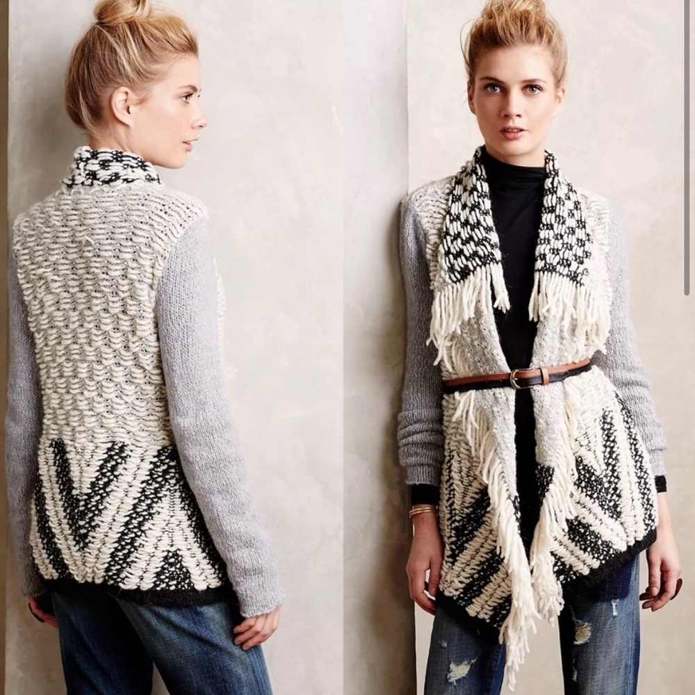 MOTH Anthropologie Amba Fringed Cardigan